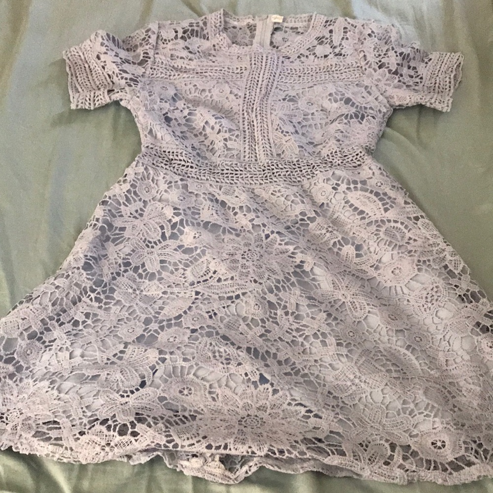 Short-Sleeve Lace Dress